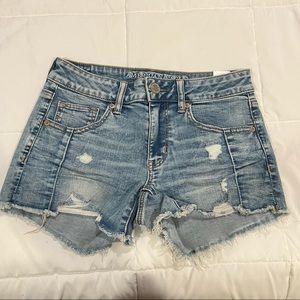 American Eagle Super Stretch High Waisted Midi Jean Shorts